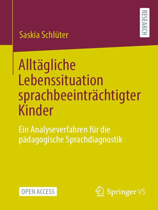 Title details for Alltägliche Lebenssituation sprachbeeinträchtigter Kinder by Saskia Schlüter - Available